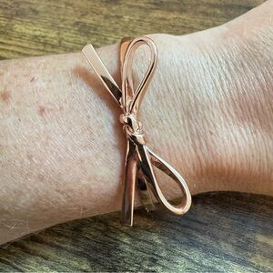Kate Spade Rose Gold Plated Skinny Mini Bow Bangle